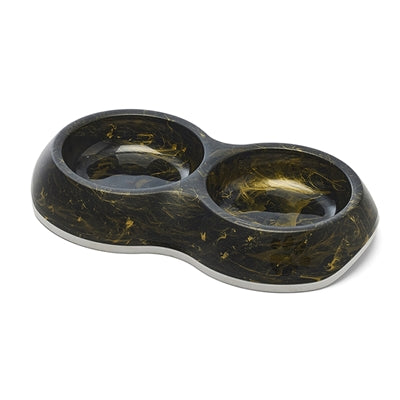 Savic food bowl delicate double marble black gold