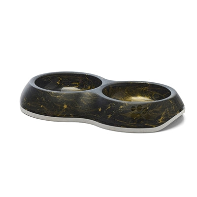 Savic food bowl delicate double marble black gold