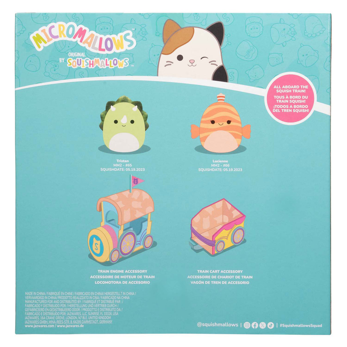 Squishmallows knuffel pluche micromallows - ticket to ride, 4dlg.