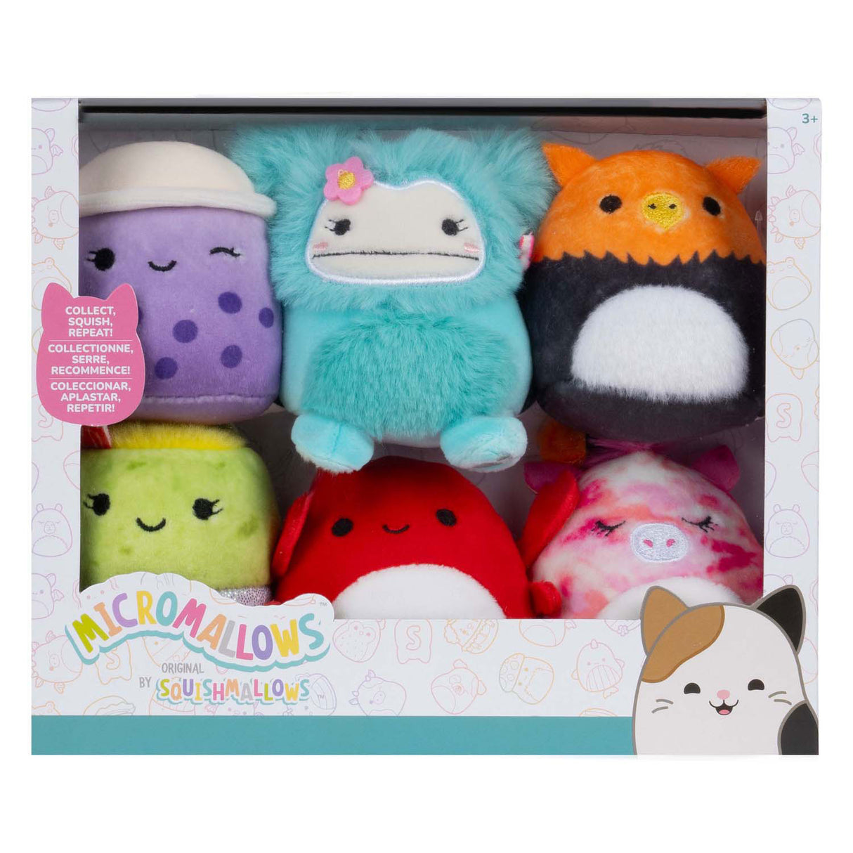 Squishmallows cuddly plush micromallows - myrnam henley, carlos, anjara, joelle, poplina, 6-pack