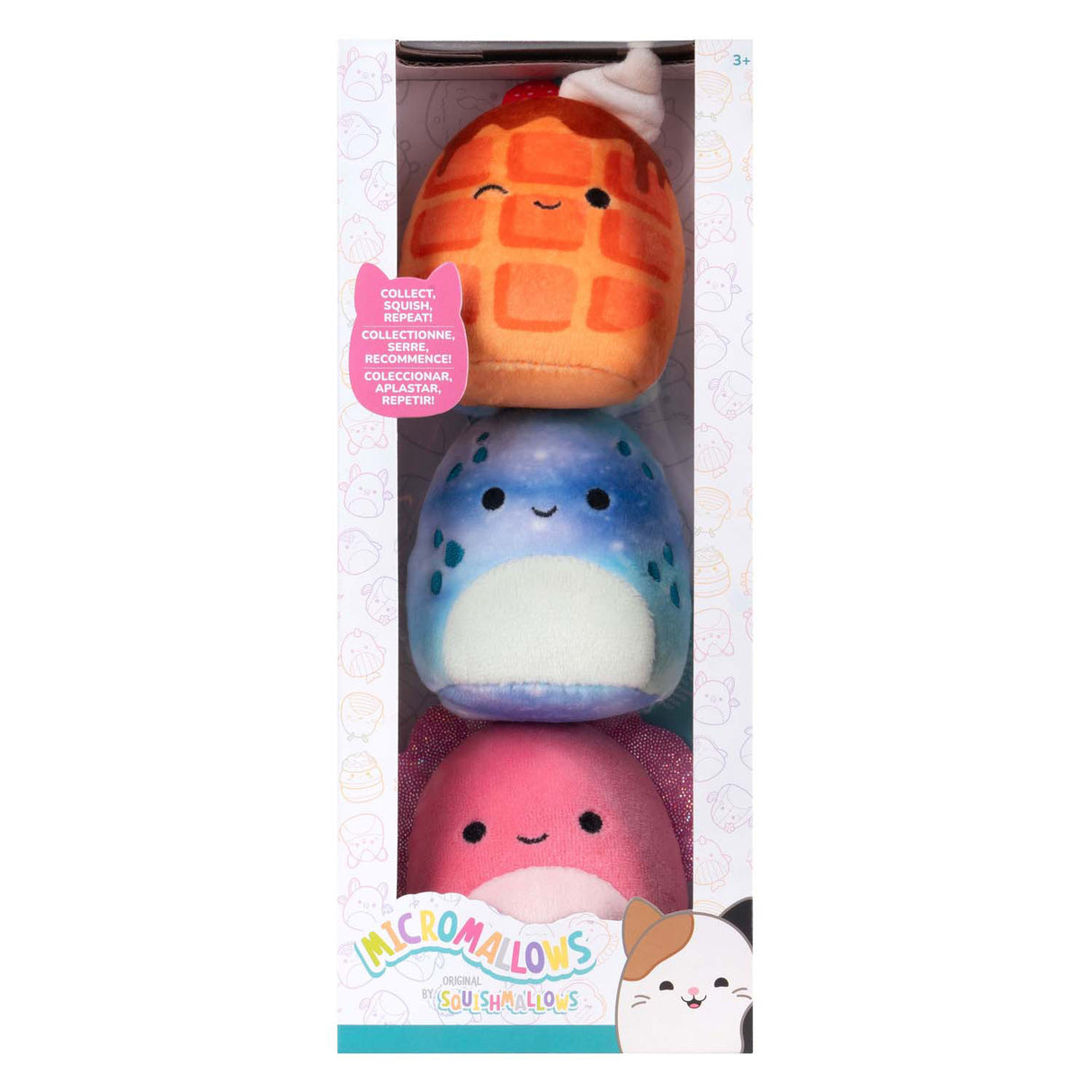 Squishmallows micromallows plush 6.5 cm 3 pack auggie, weaver zinx