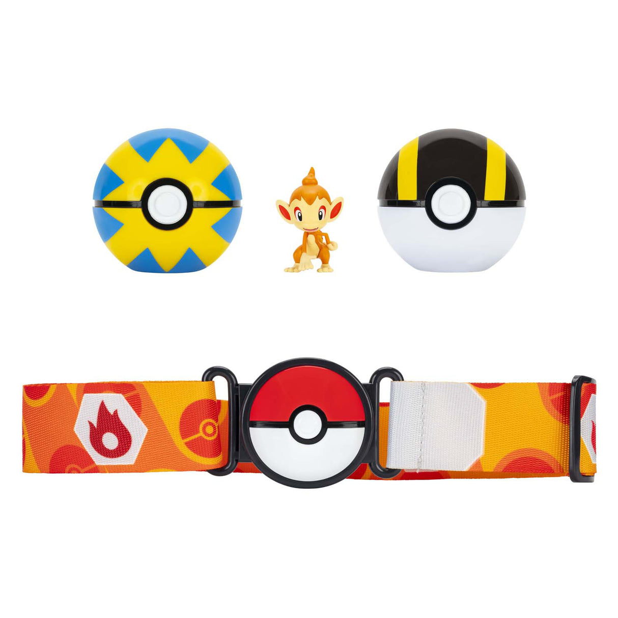 Jazwares Pokémon Clip 'n' Go mit Riemen-Spielset Chimchar Quick Ball