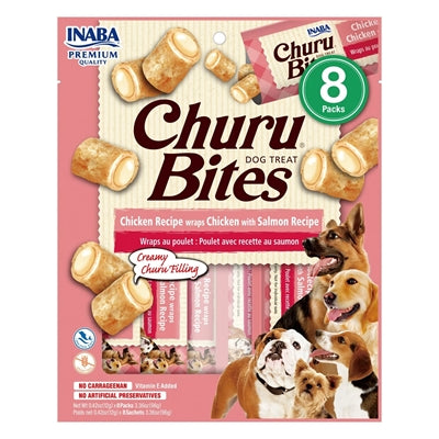 Inaba Dog Churu Bites Chicken Recipe Wraps Chicken with Salmon Recipe