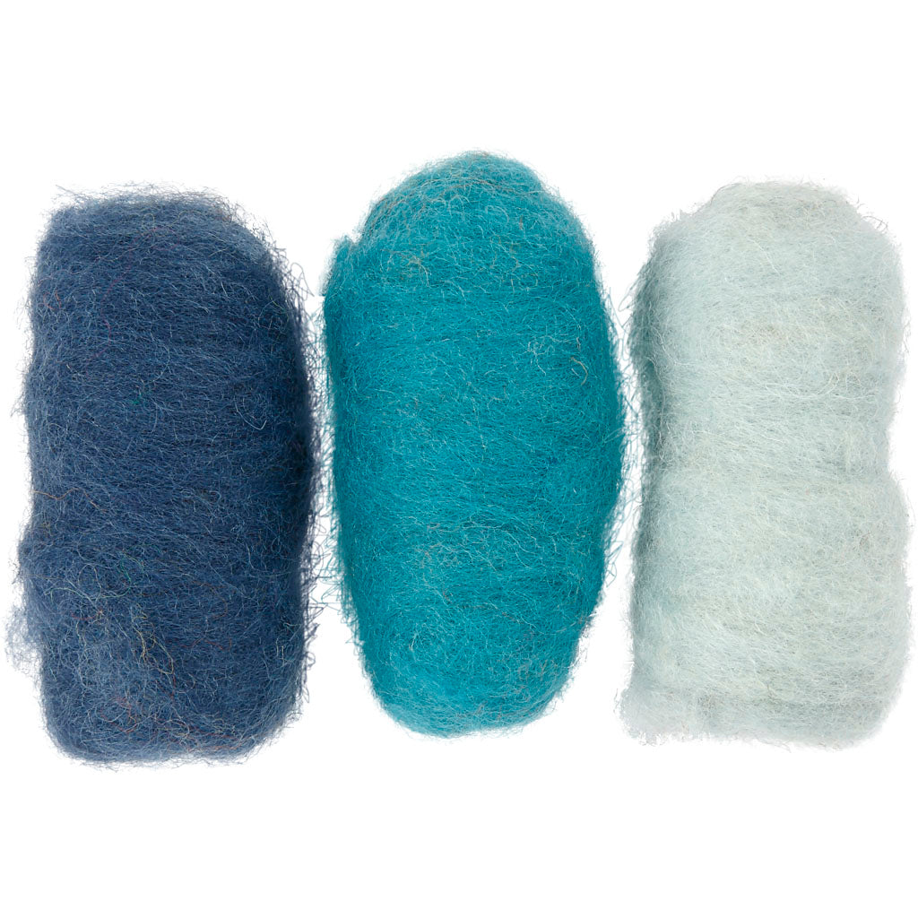 Creativ company gekaarde wol, blauw harmonie, 3x10 gr 1 doos