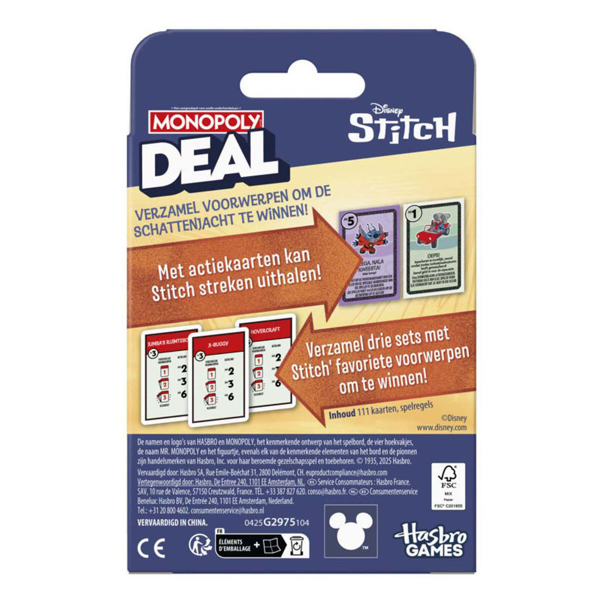 Game monopoly deal stitch | 4 pieces