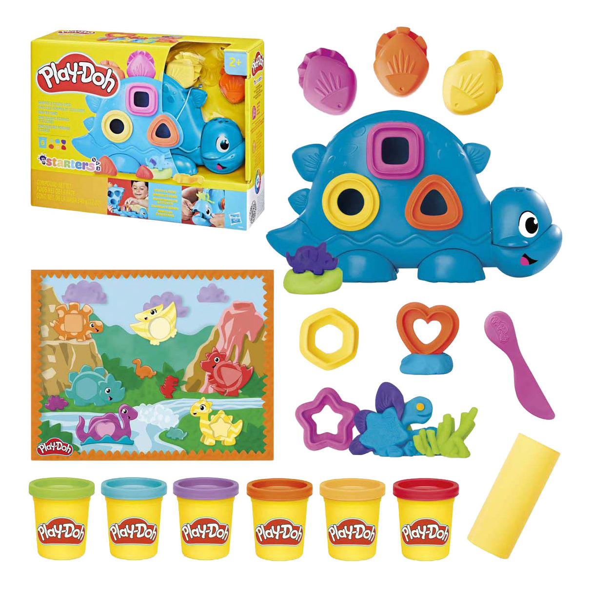 Play-doh shapes and colors dinosaur