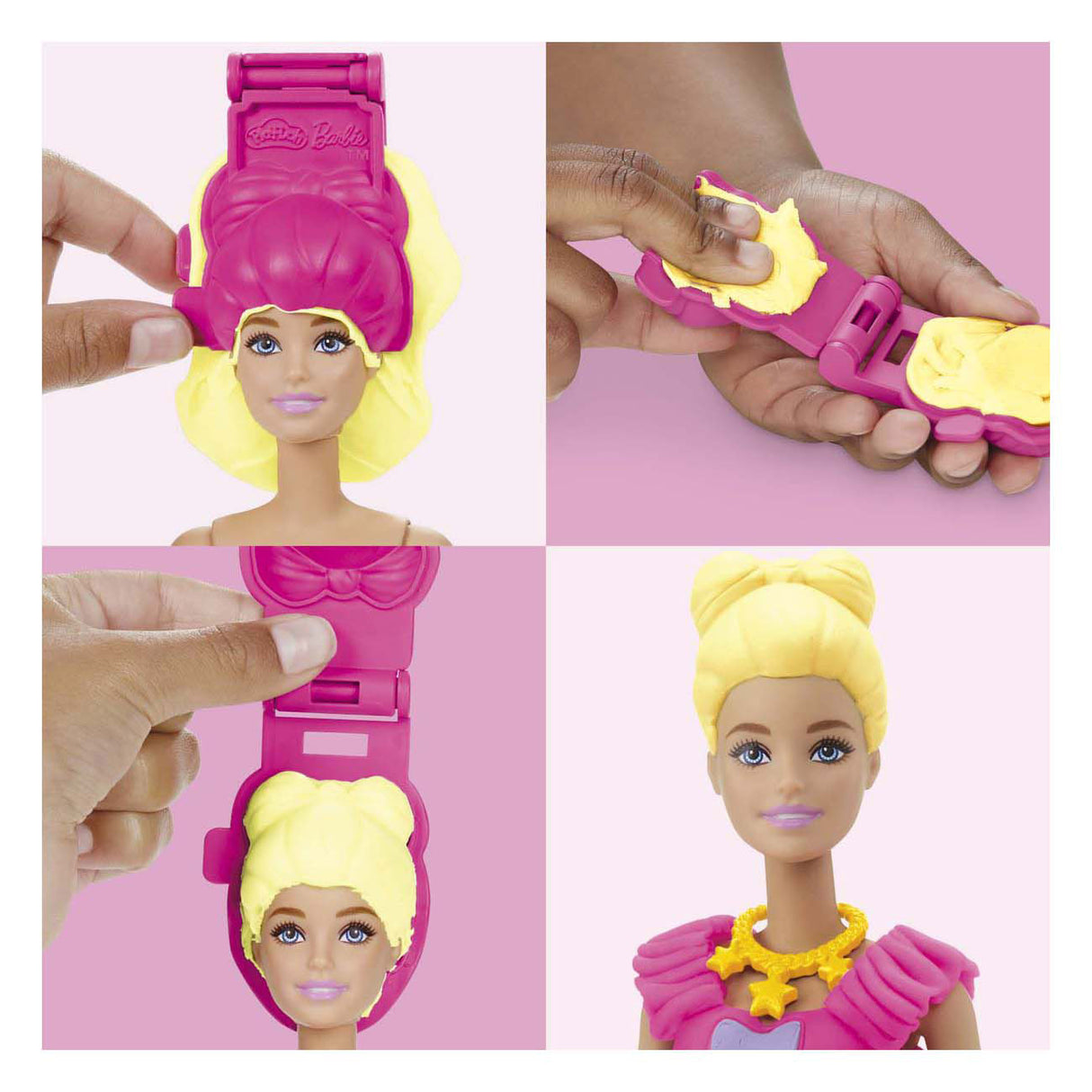Play-doh Barbie Rüschen a Béi - 3 Lehmdëppen