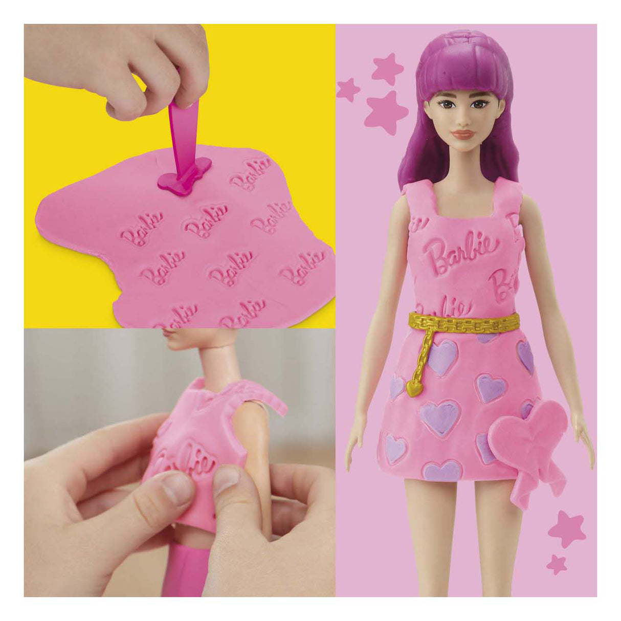 Žaisk doh Barbie širdeles ir plaukus
