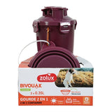 Zolux BVK 2in1 set da viaggio bottiglia con ciotola per cibo e beverino rosso