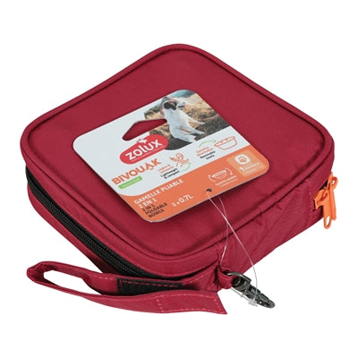 Zolux BVK 2in1 Ciotola di cibo pieghevole e bere bidone rosso