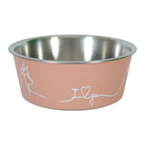 Zolux love dog food bowl pink