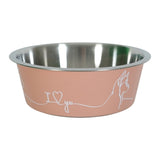 Zolux love dog food bowl pink