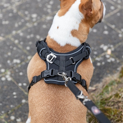 Trixie dog harness premium flexmesh wide chest black