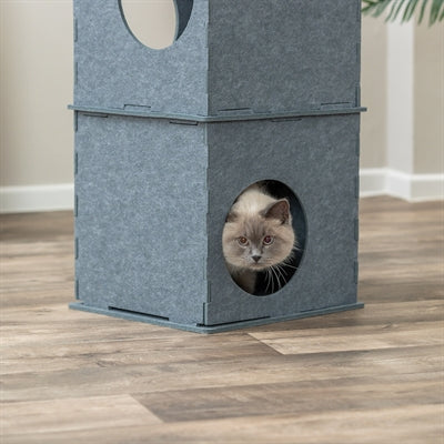 Trixie cat house tower nele felt gray