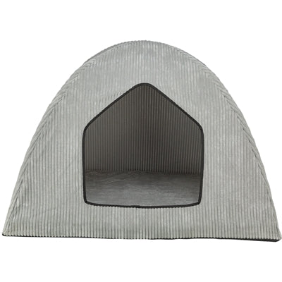Trixie dog bed tent jonna vital ribbed fabric light gray