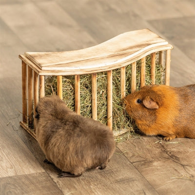 Trixie Heu Rack mat gebrannten Holzdeckel