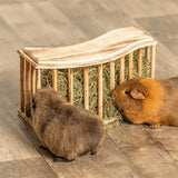 Trixie Heu Rack mat gebrannten Holzdeckel