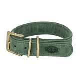 Trixie dog collar pure leather sage green