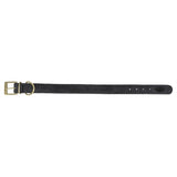 Trixie halsband hond pure leer zwart