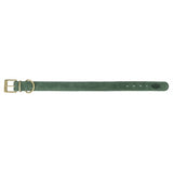 Trixie dog collar pure leather sage green