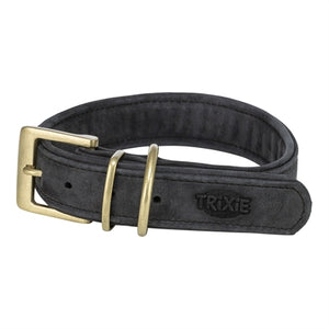 Trixie collier pour chien pur cuir noir
