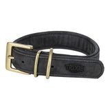 Trixie dog collar pure leather black