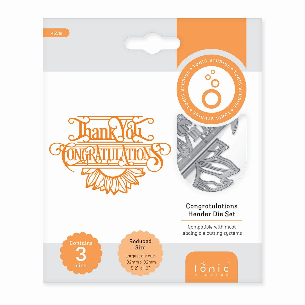 Tonic studios • essentials die set congratulations header