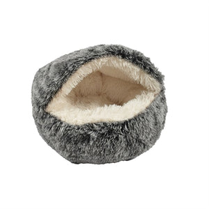 Ciseán cat Croci igloo measctha dubh agus bán