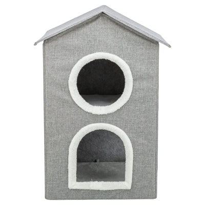 Trixie kattenmand kattenhuis nora soft 2 verdriepingen lichtgrijs