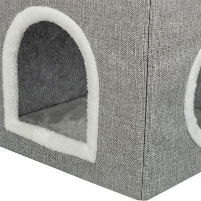 Trixie kattenmand kattenhuis nora soft 2 verdriepingen lichtgrijs
