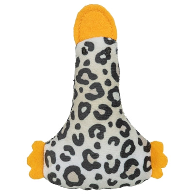 Trixie eend pluche panterprint met kattenkruid catnip assorti