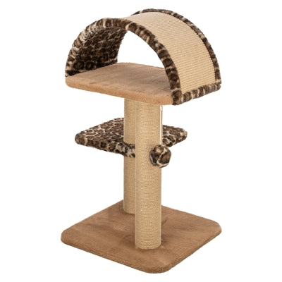 Trixie krabpaal leo panterprint ligplaats met boog bruin