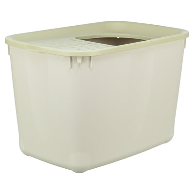 Trixie cat litter box hop-in grey green