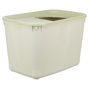 Trixie cat litter box hop-in grey green