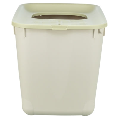 Trixie cat litter box hop-in grey green