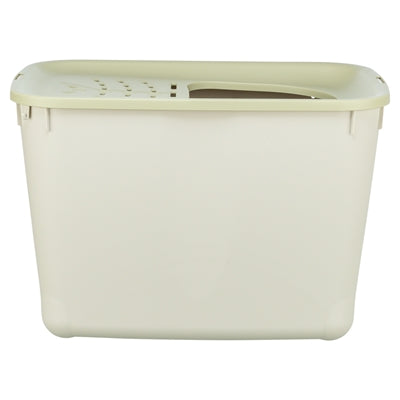 Trixie cat litter box hop-in grey green