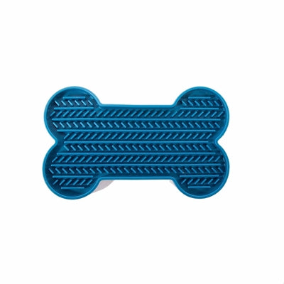 Martin lick mat bone with suction cups silicone blue