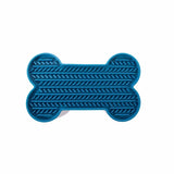 Martin lick mat bone with suction cups silicone blue