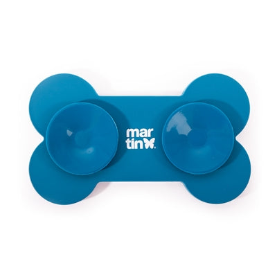 Martin lick mat bone with suction cups silicone blue