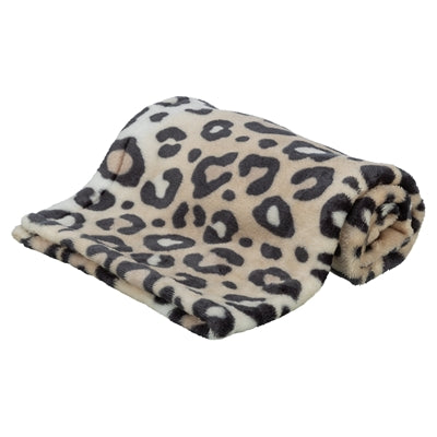 Trixie dog blanket Leo soft plush leopard print cream