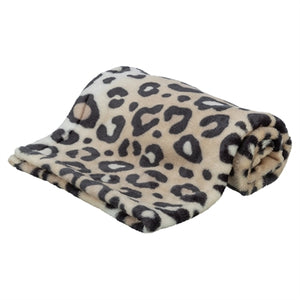 Trixie dog blanket Leo soft plush leopard print cream