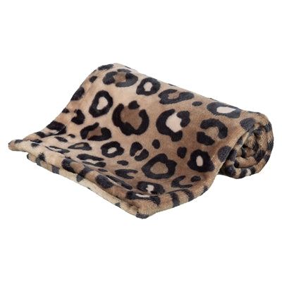 Trixie dog blanket Leo soft plush leopard print brown