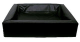 Bia lit artificiel en cuir couverture de chien panier noir