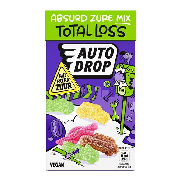 Autodrop zot zure total loss vegan zakje (16x 280 gr)