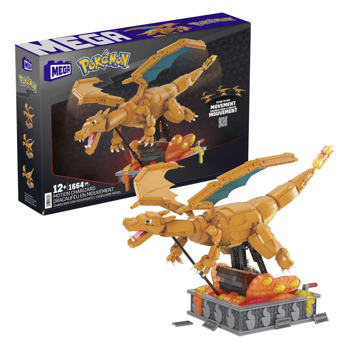 Mattel mega construx pokémon bouwset motion charizard