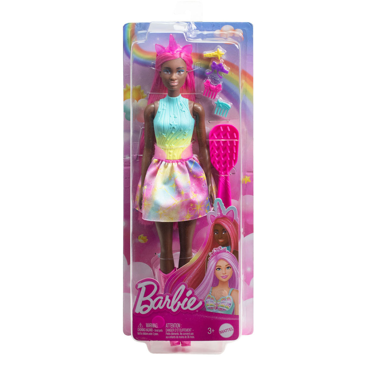 Mattel Fashion Doll Mermaid con capelli lunghi rosa