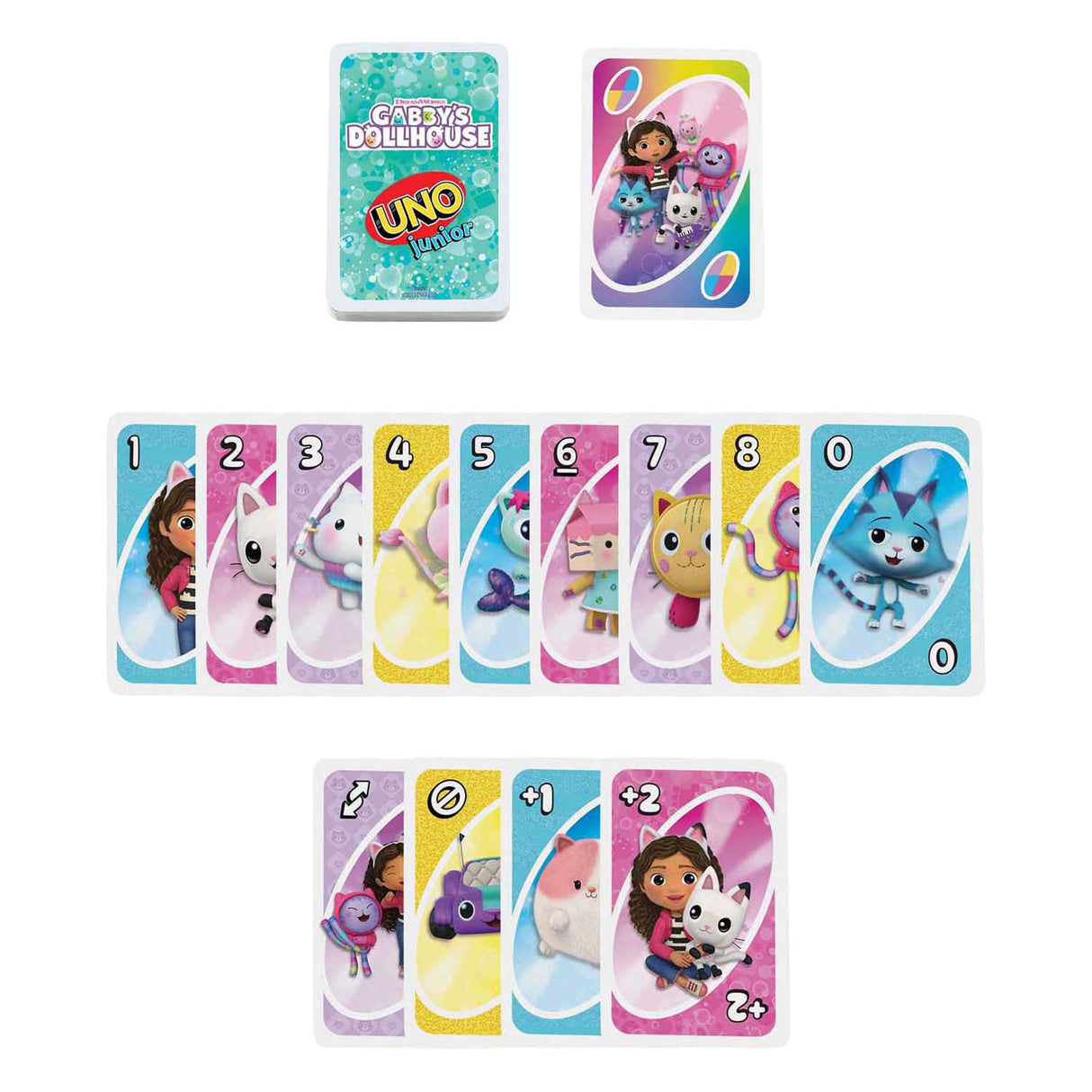 Mattel uno junior dreamworks gabbys dollhouse kaartspel