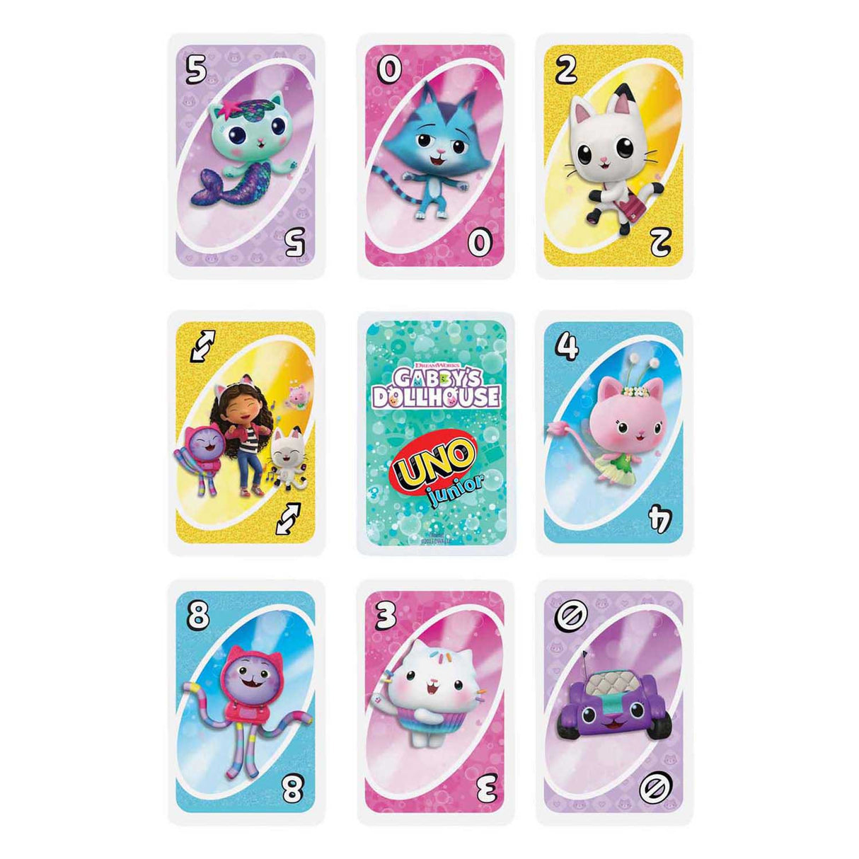 Mattel uno junior dreamworks gabbys dollhouse kaartspel