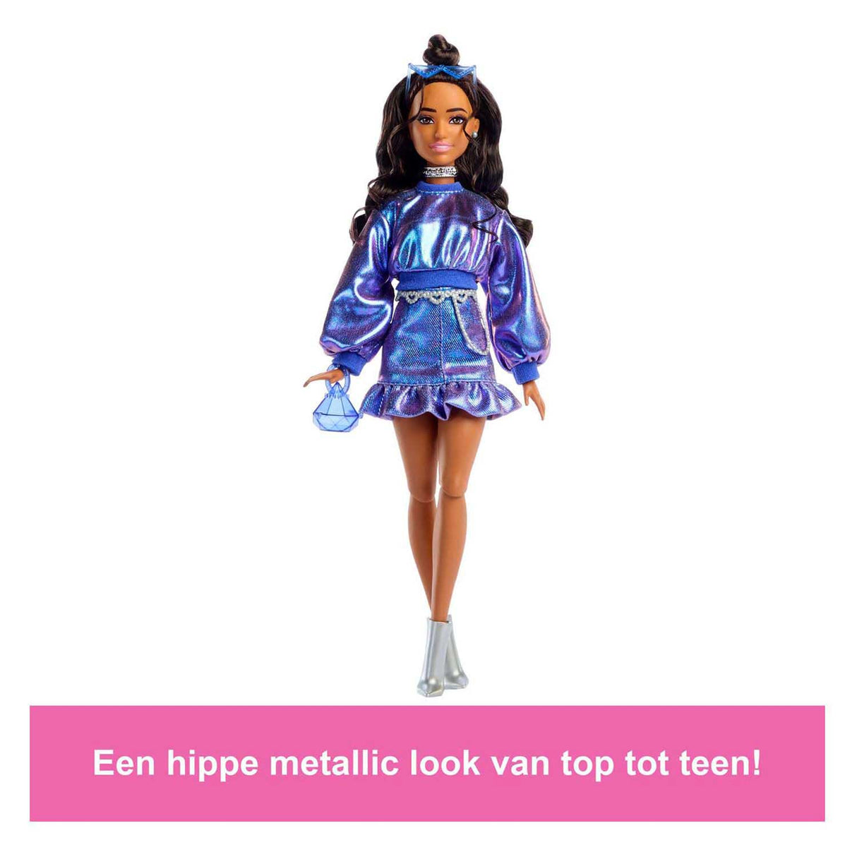 Mattel barbie deluxe style - blauwe trui