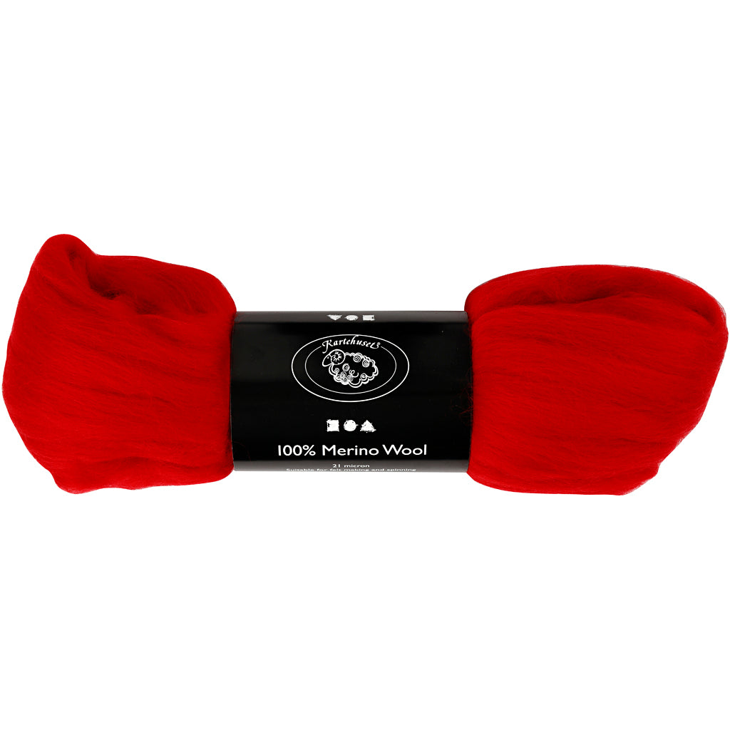 Creativ company merino wool, thickness 21 my, Christmas red, 100 gr 1 box